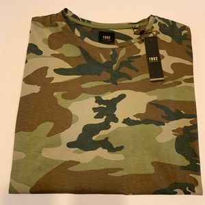 1992 MENS XL GREEN ARMY CAMO T-SHIRT NWT